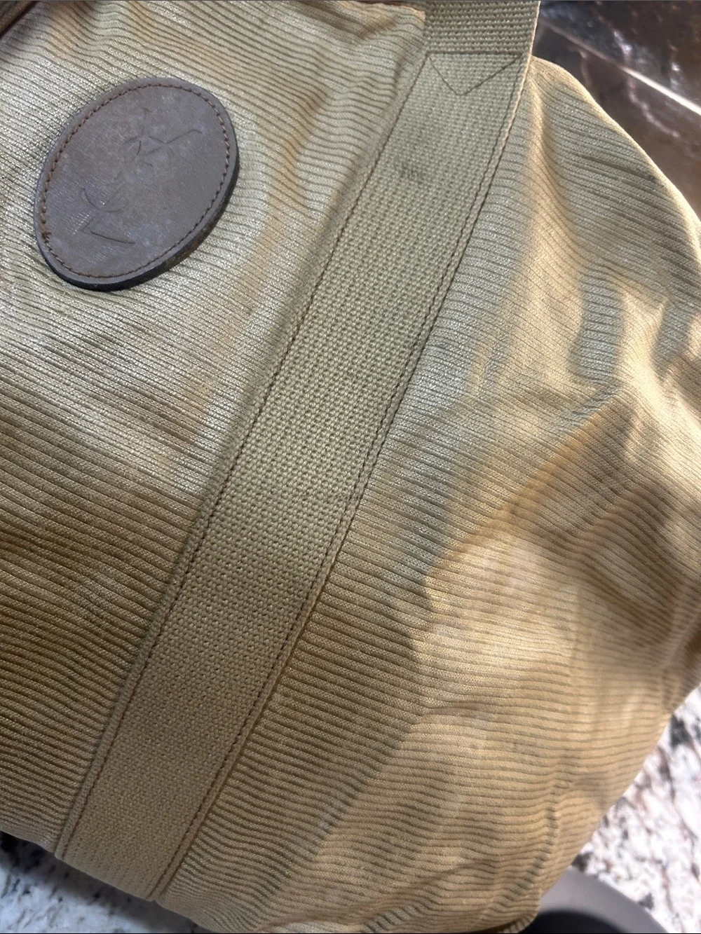 Yves Saint Laurent vtg Olive Canvas Travel Bag GUC